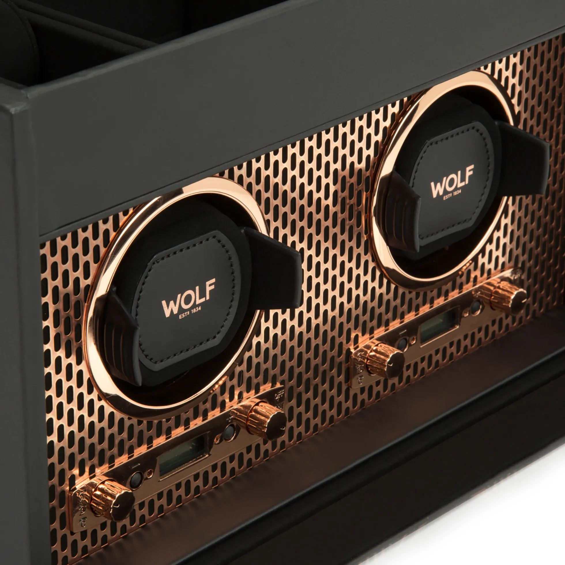 WOLF Axis Double Watch Winder With Storage