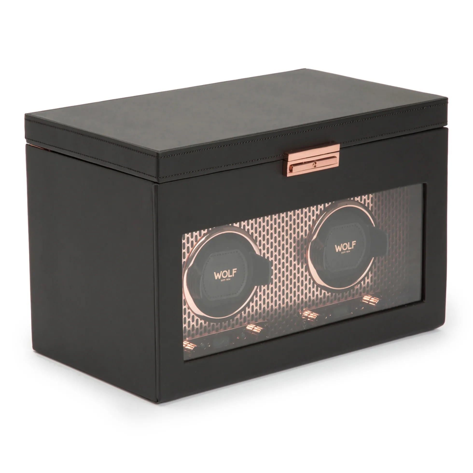 WOLF Axis Double Watch Winder With Storage