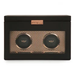WOLF Axis Double Watch Winder With Storage
