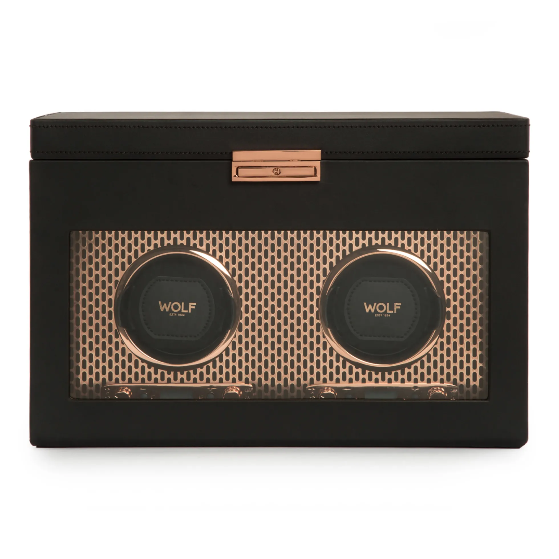 WOLF Axis Double Watch Winder With Storage