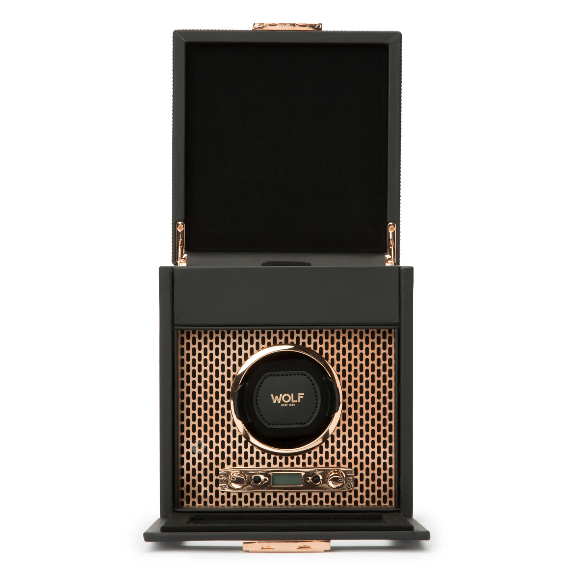 WOLF Axis Single Watch Winder With Storage