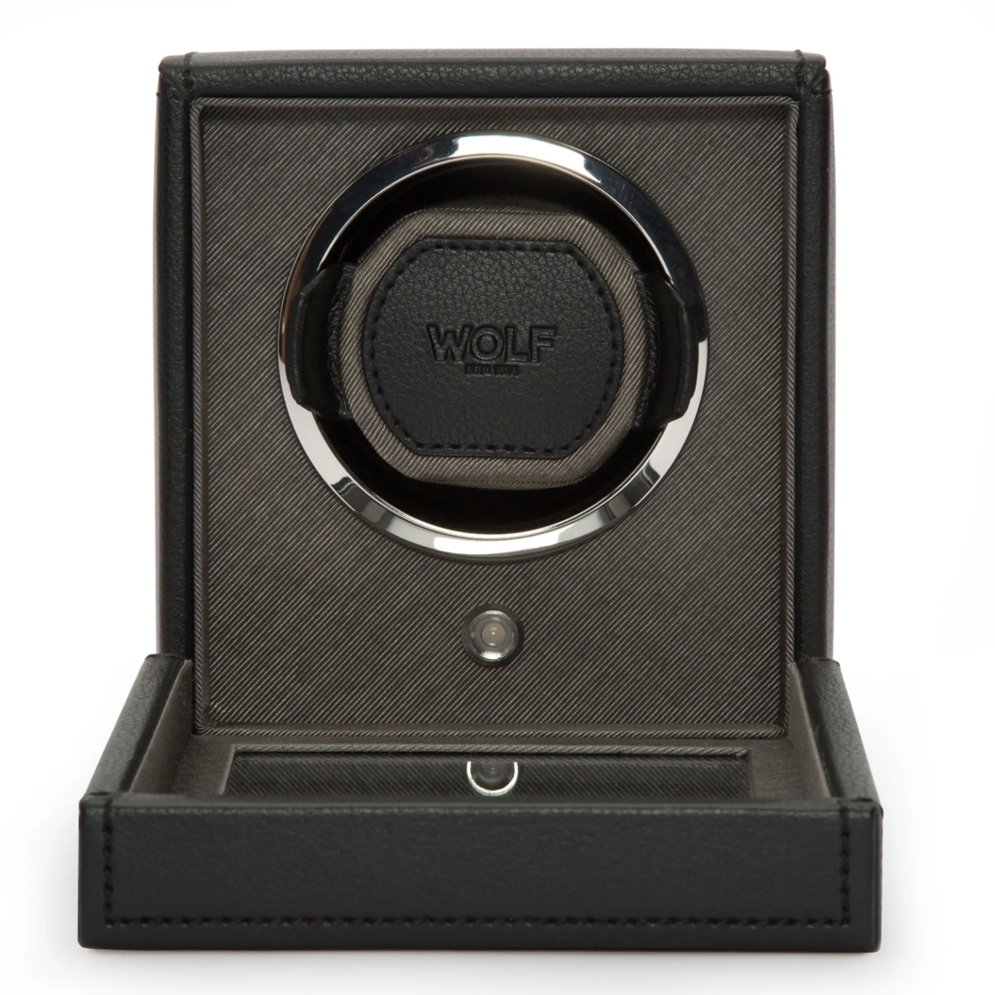 WOLF Cub Single Watch Winder With Cover, Black