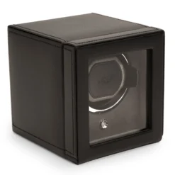 WOLF Cub Single Watch Winder With Cover, Black