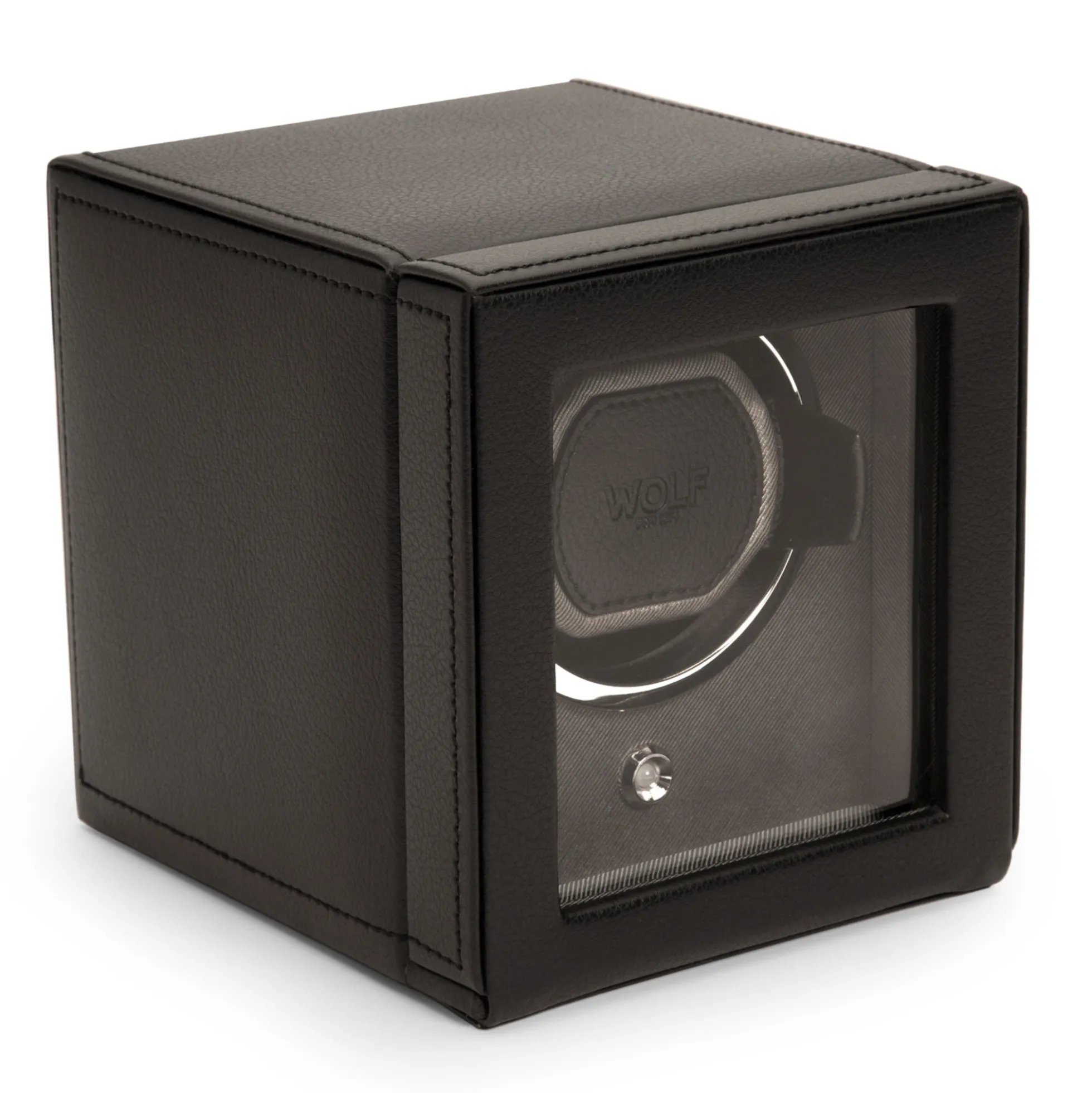 WOLF Cub Single Watch Winder With Cover, Black