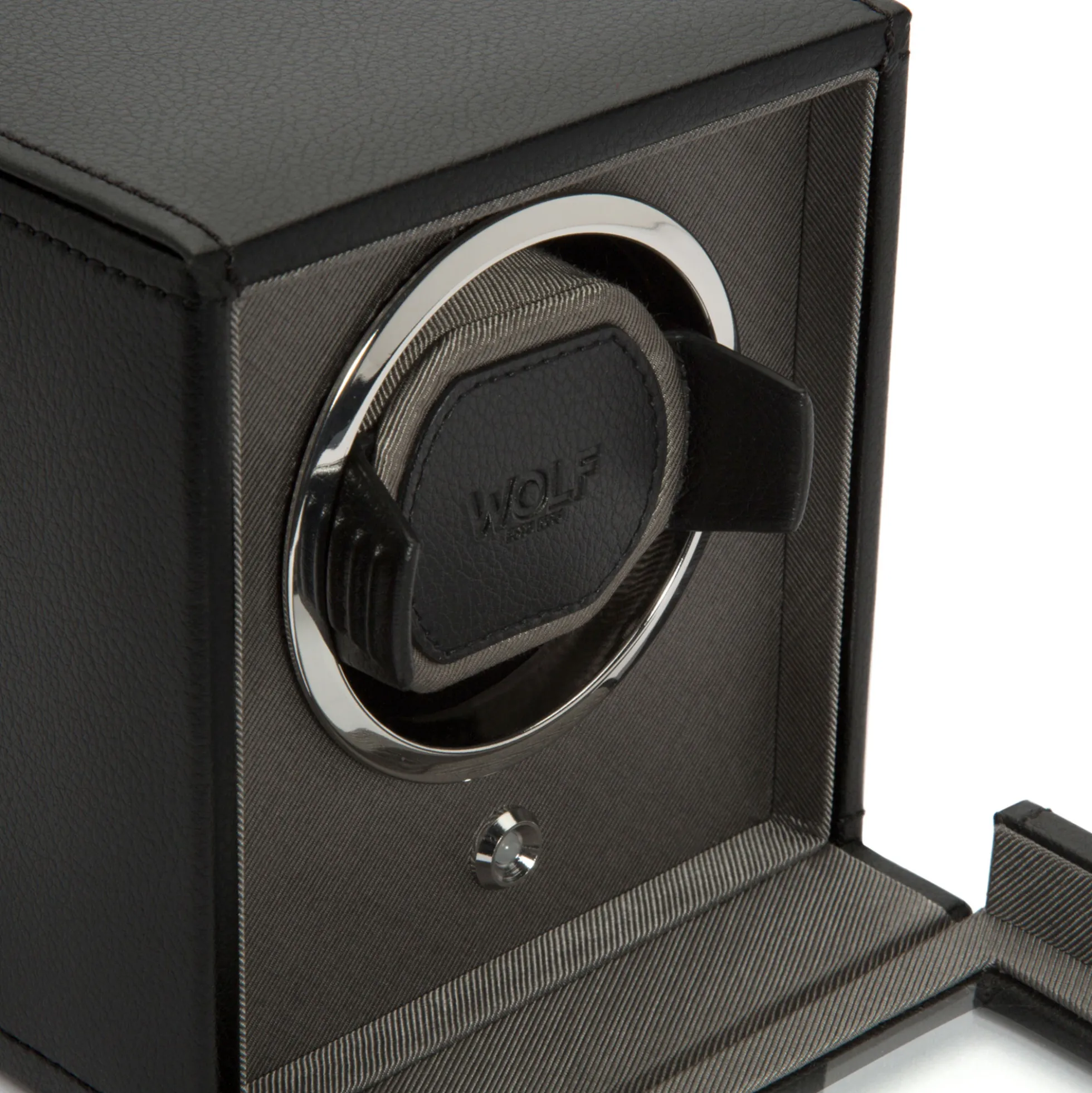 WOLF Cub Single Watch Winder With Cover, Black