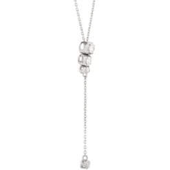 Y-Drop Diamond Pendant Necklace, 14K White Gold