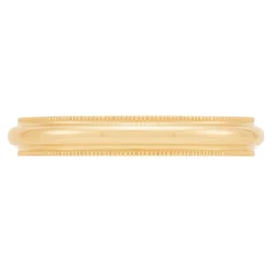 Yellow Gold Polished Milgrain Edge Comfort Fit 3mm Band 14K