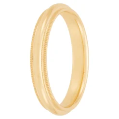 Yellow Gold Polished Milgrain Edge Comfort Fit 3mm Band 14K