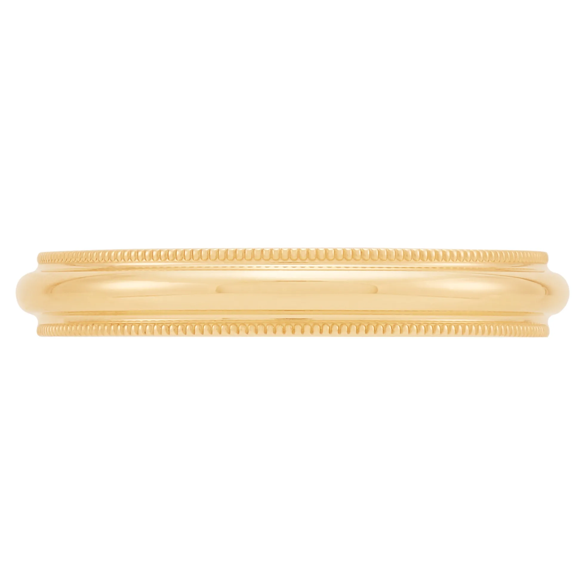Yellow Gold Polished Milgrain Edge Comfort Fit 3.5mm Band 14K