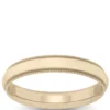 Yellow Gold Polished Milgrain Edge Comfort Fit 4mm Band 14K