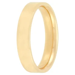 Yellow Gold Polished Pipe Comfort Fit 4mm Band 14K