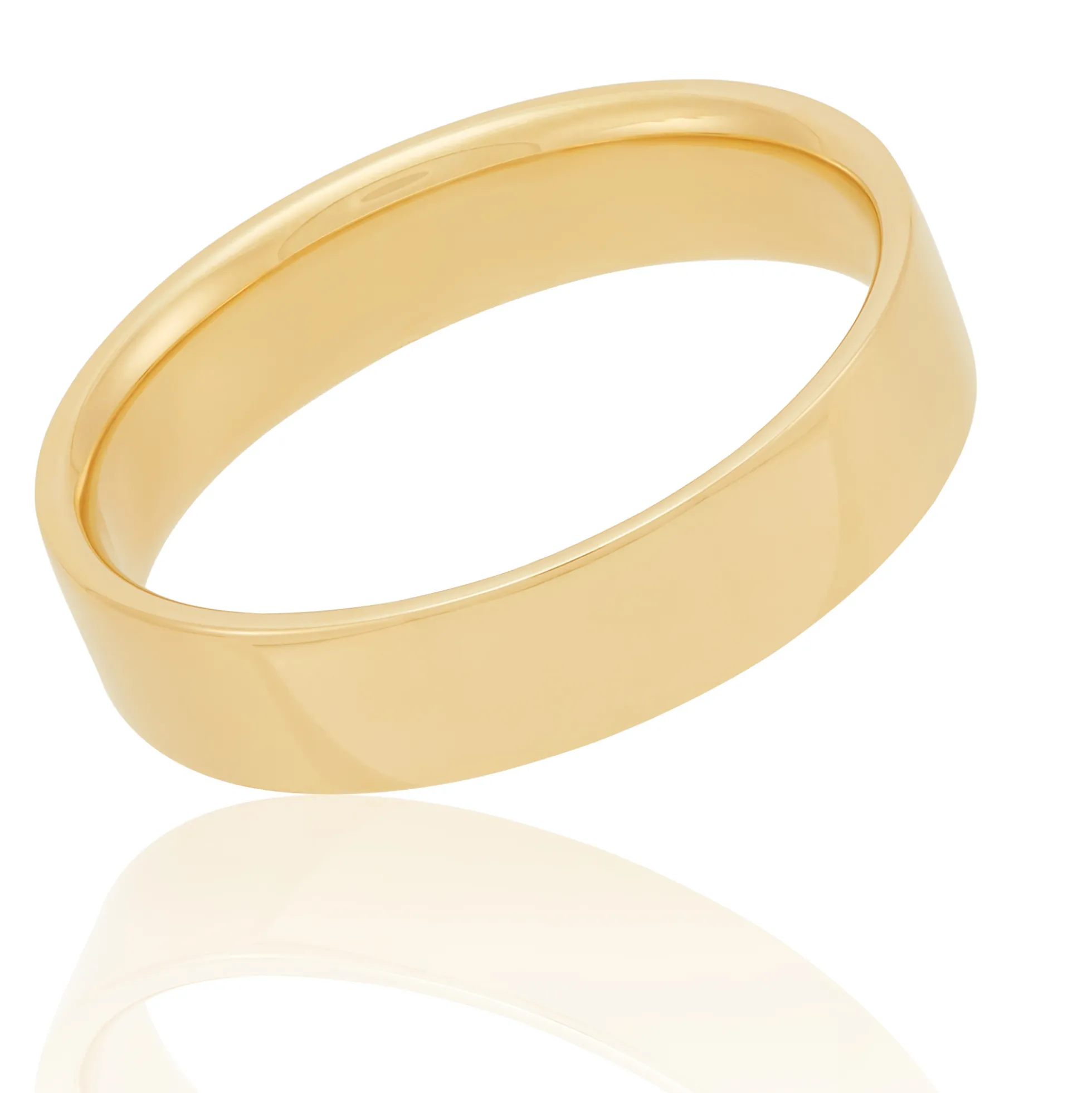 Yellow Gold Polished Pipe Comfort Fit 5mm Band 14K