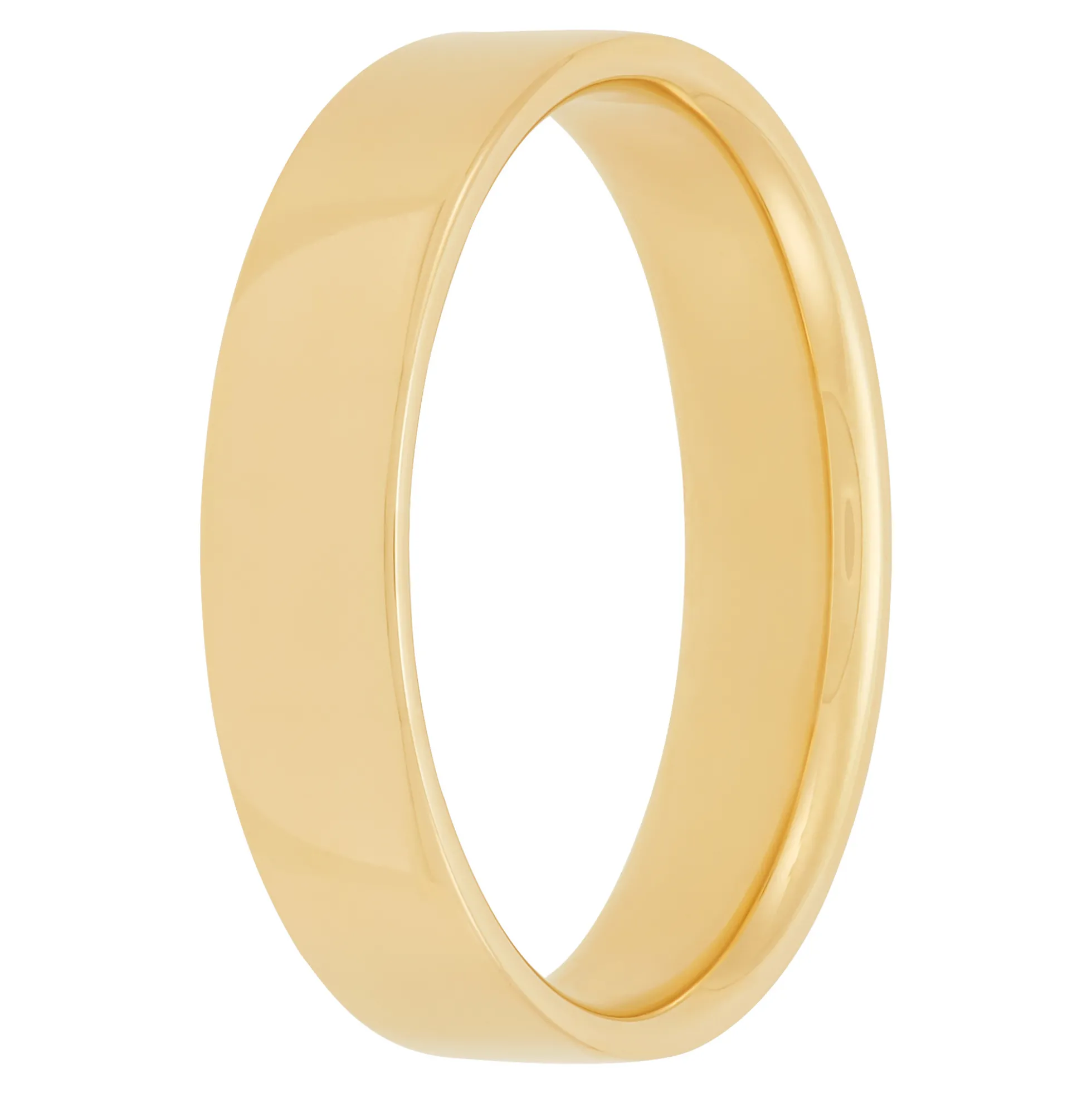 Yellow Gold Polished Pipe Comfort Fit 5mm Band 14K