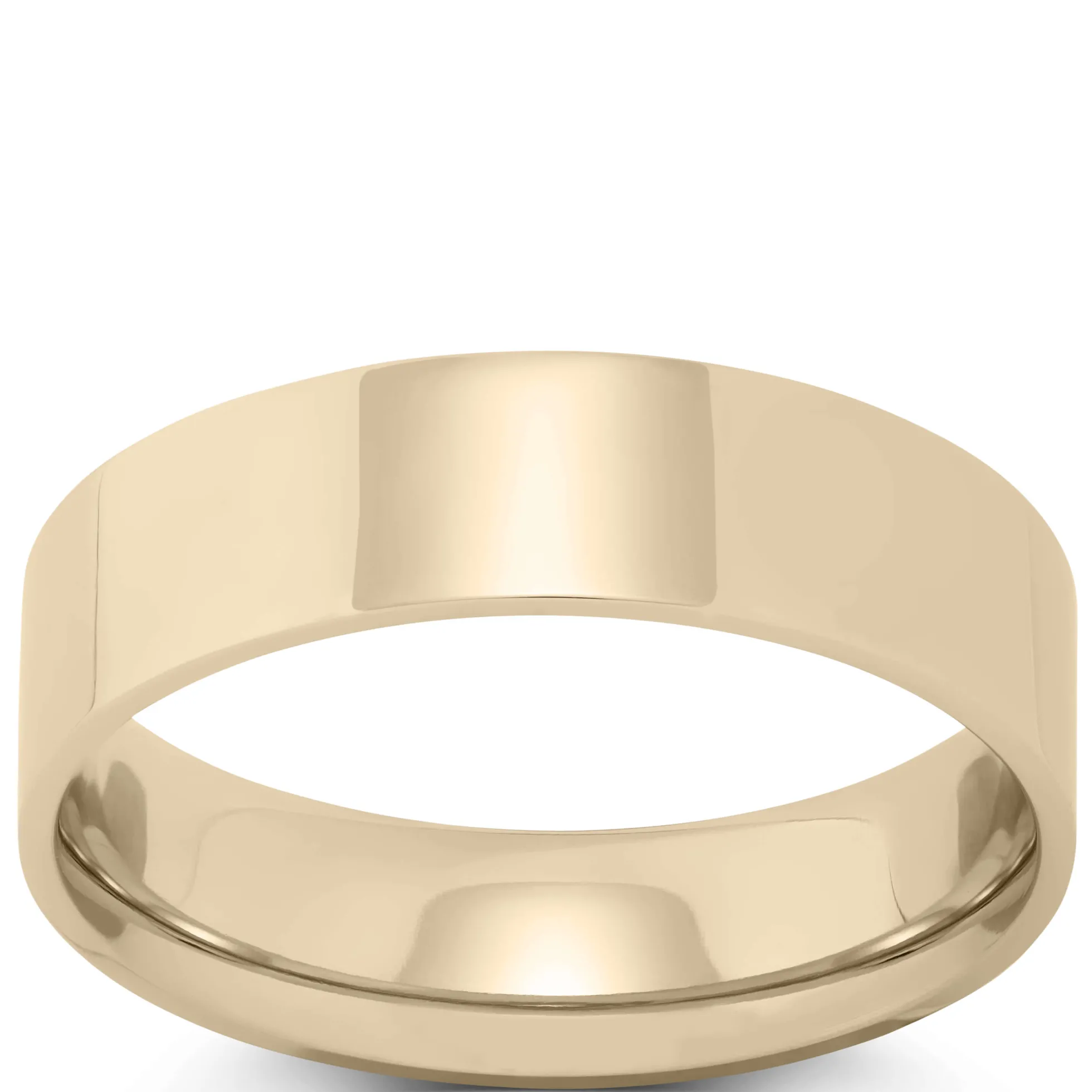 Yellow Gold Polished Pipe Comfort Fit 6mm Band 14K