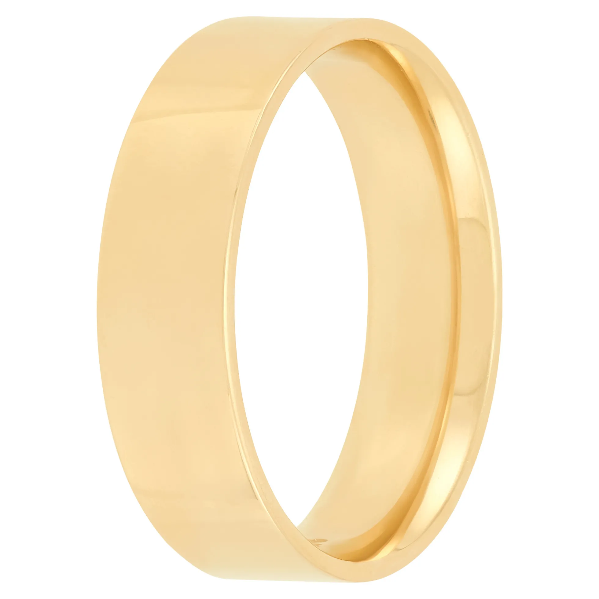 Yellow Gold Polished Pipe Comfort Fit 6mm Band 18K