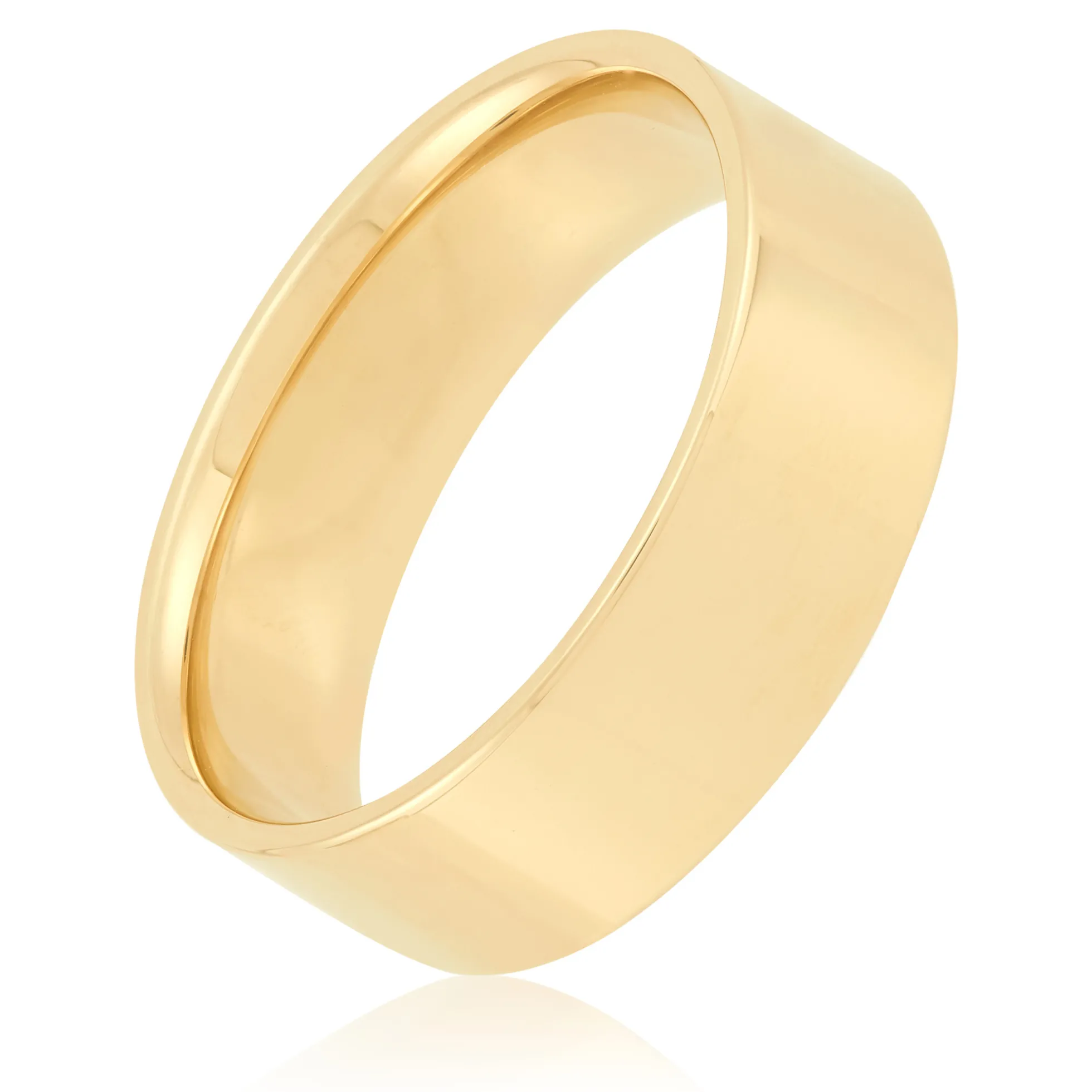 Yellow Gold Polished Pipe Comfort Fit 7mm Band 18K