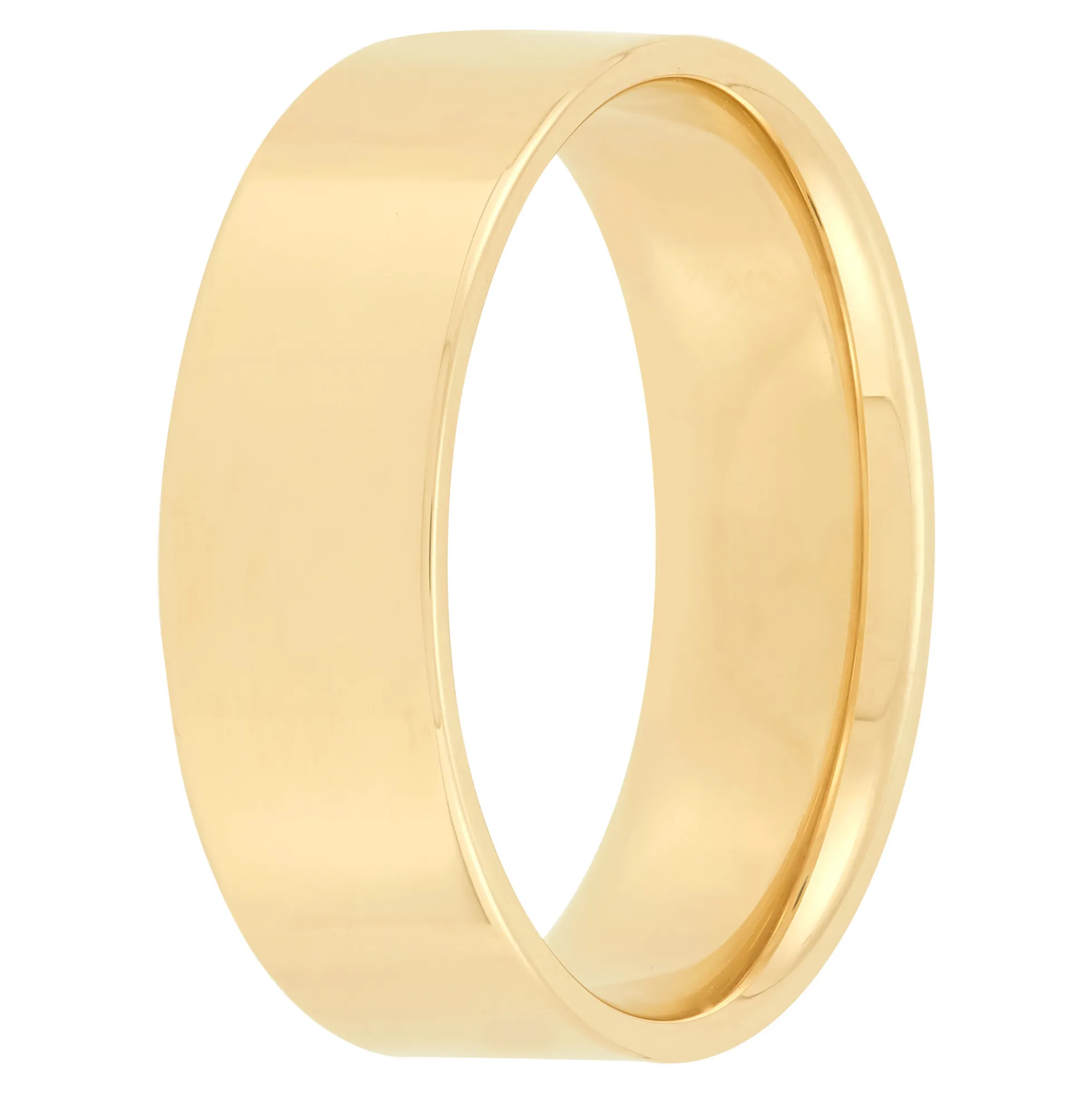 Yellow Gold Polished Pipe Comfort Fit 7mm Band 18K
