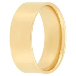 Yellow Gold Polished Pipe Comfort Fit 8mm Band 18K