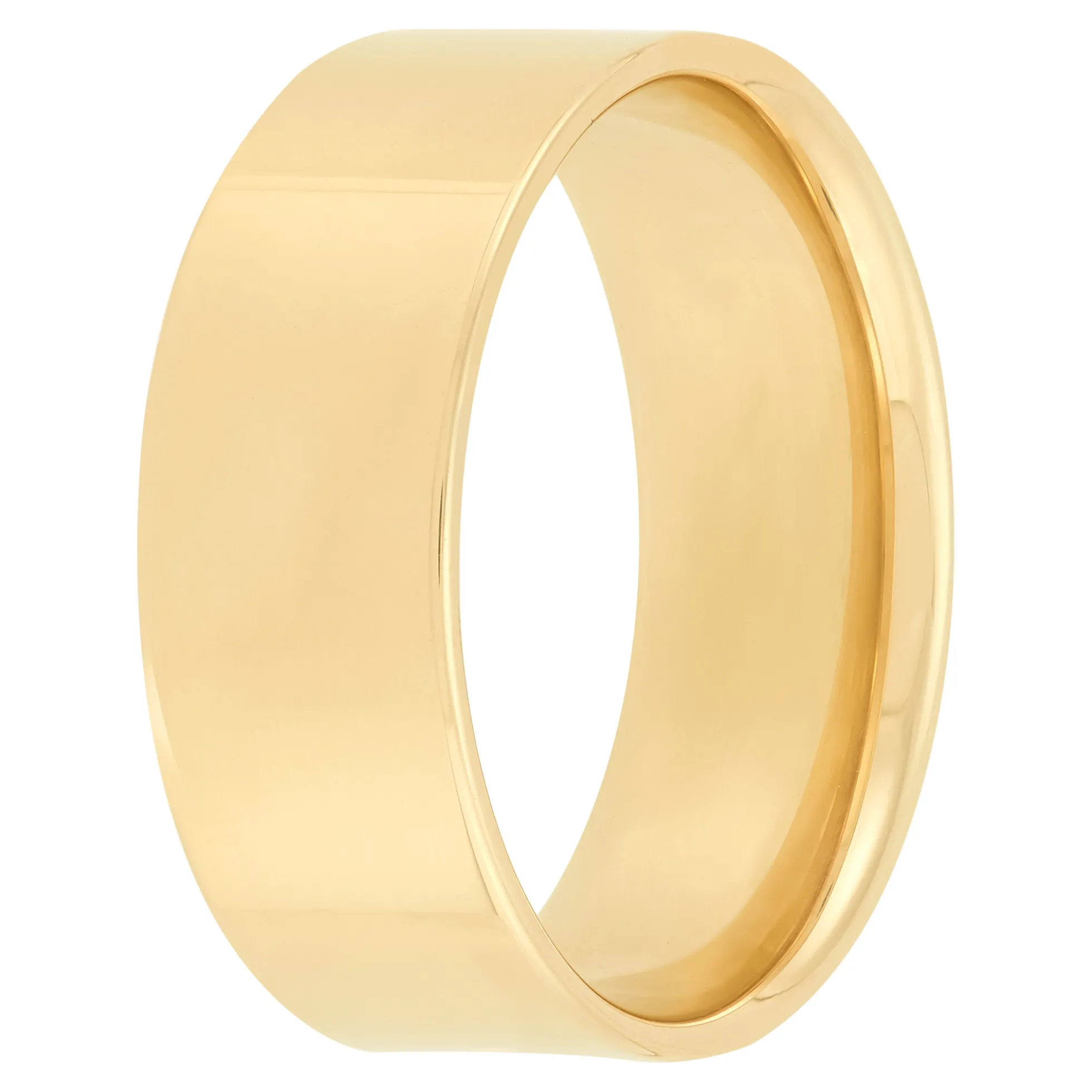 Yellow Gold Polished Pipe Comfort Fit 8mm Band 18K