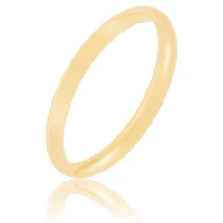 Yellow Gold Polished Rounded 2mm Band 14K