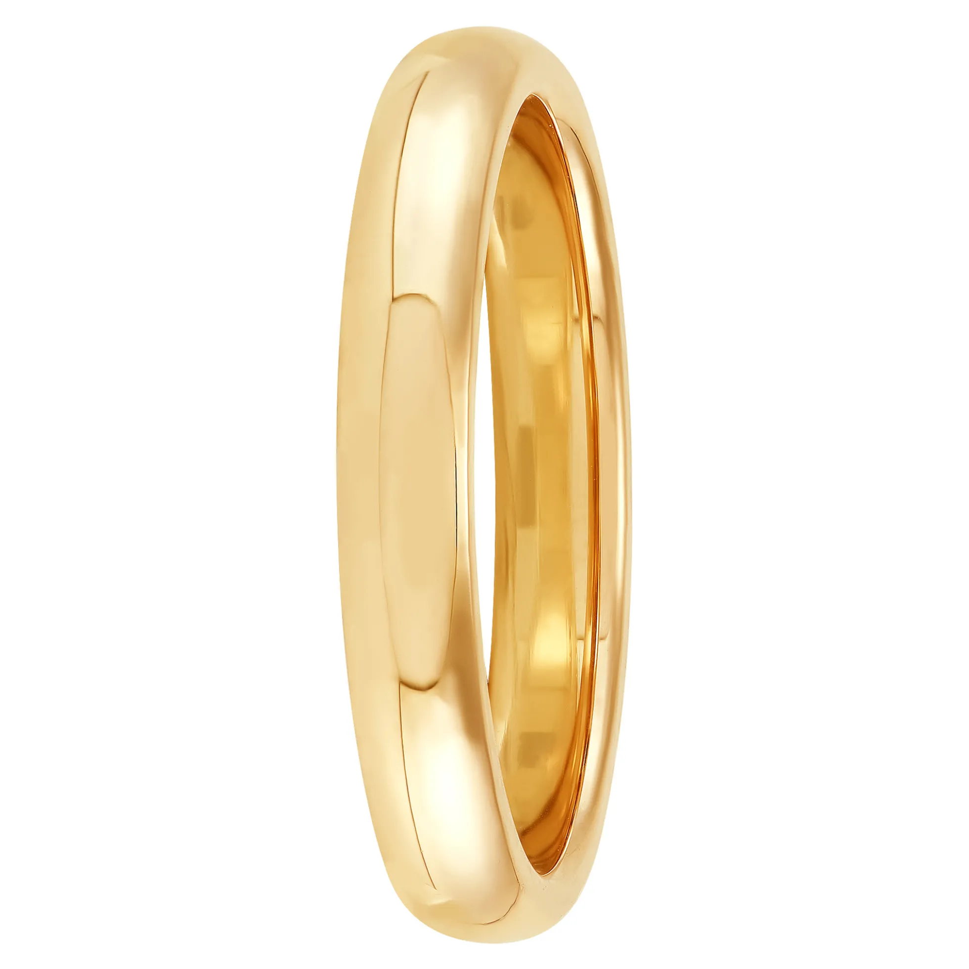 Yellow Gold Polished Rounded Comfort Fit 3mm Band 14K