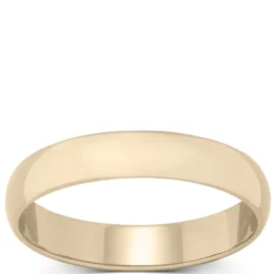 Yellow Gold Polished Rounded 4mm Band 14K