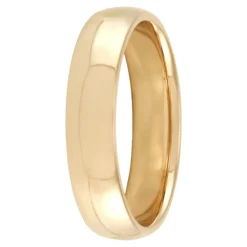 Yellow Gold Polished Rounded Comfort Fit 5mm Band 18K