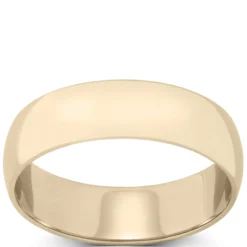 Yellow Gold Polished Rounded 6mm Band 14K