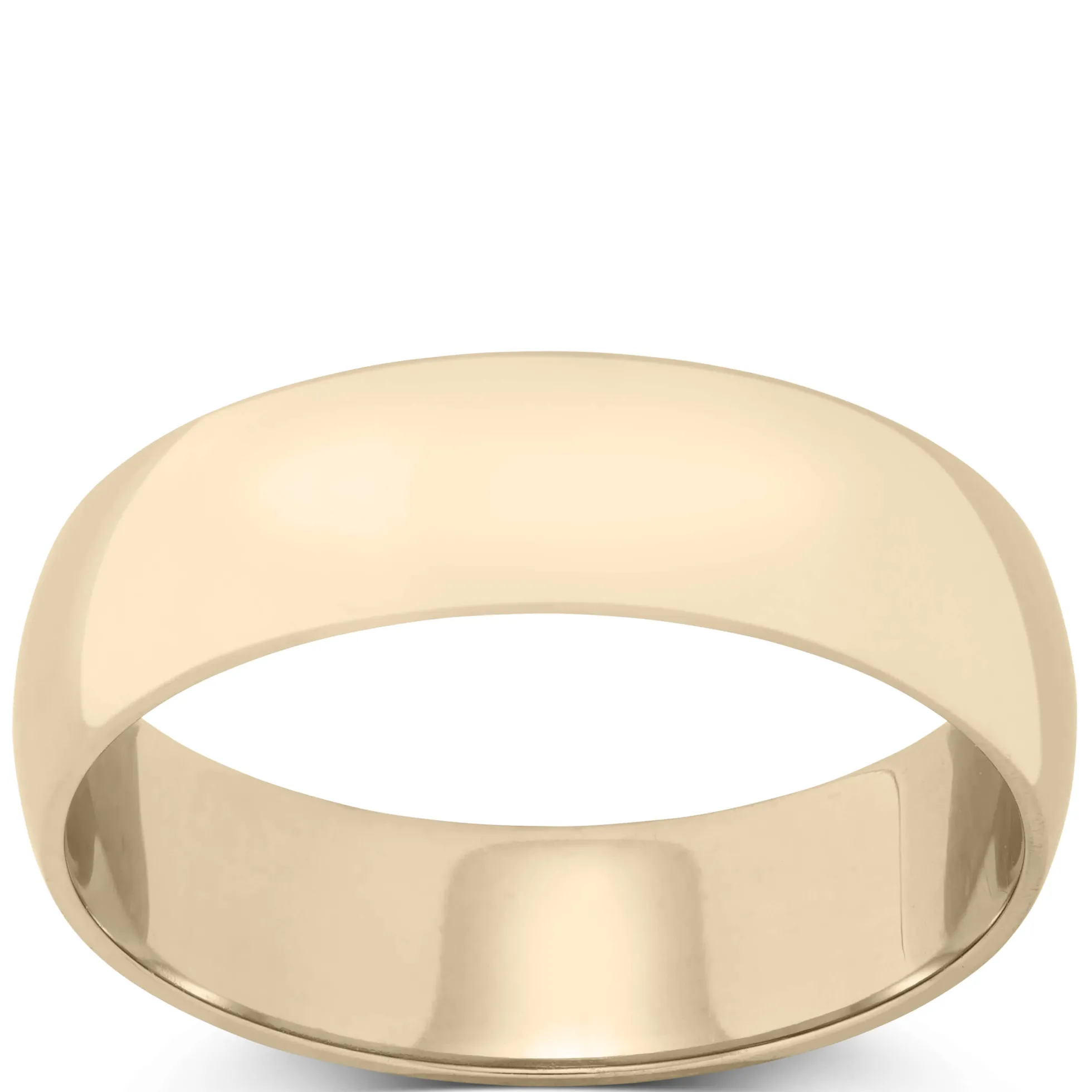 Yellow Gold Polished Rounded 6mm Band 14K