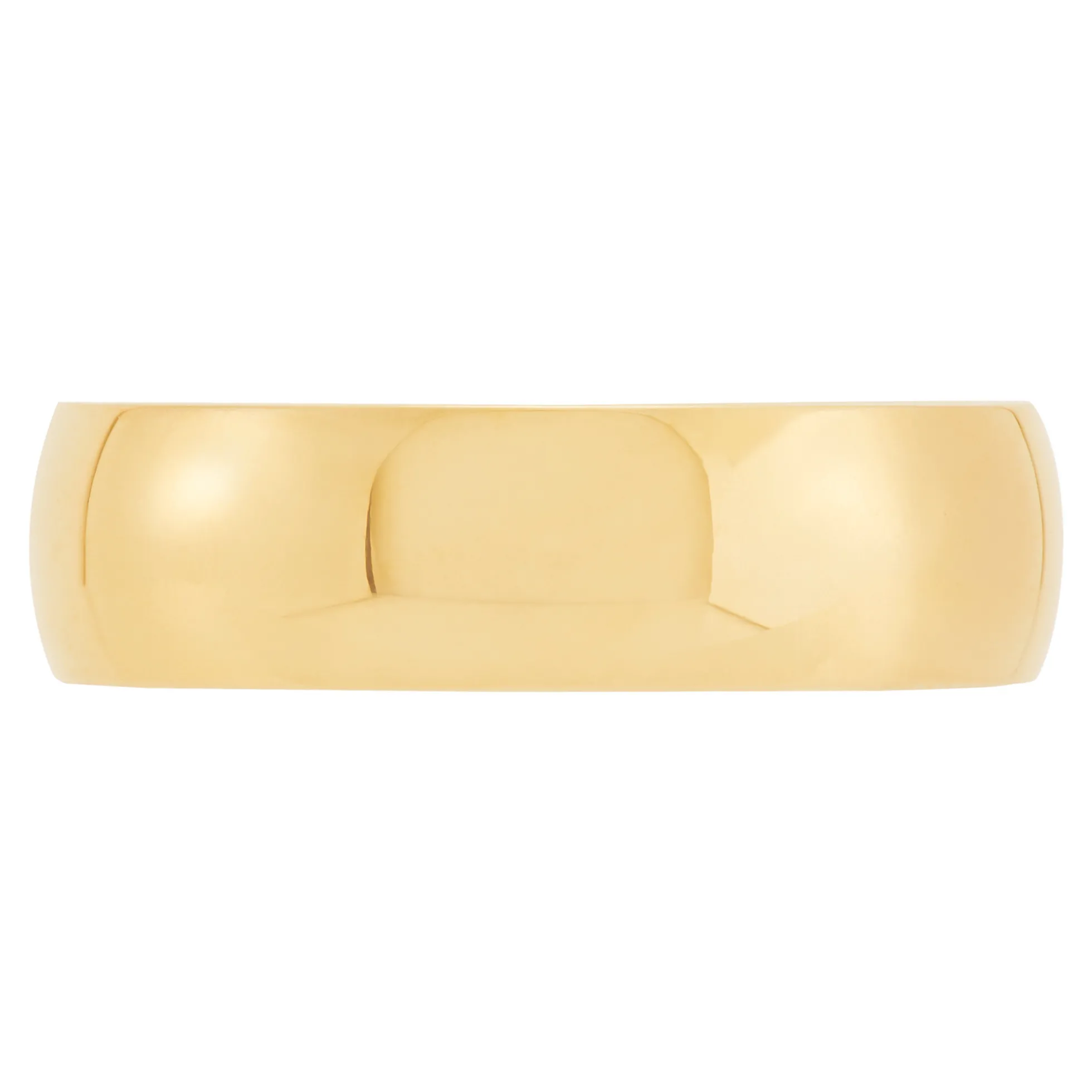 Yellow Gold Polished Rounded 6mm Band 18K