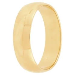 Yellow Gold Polished Rounded 6mm Band 18K