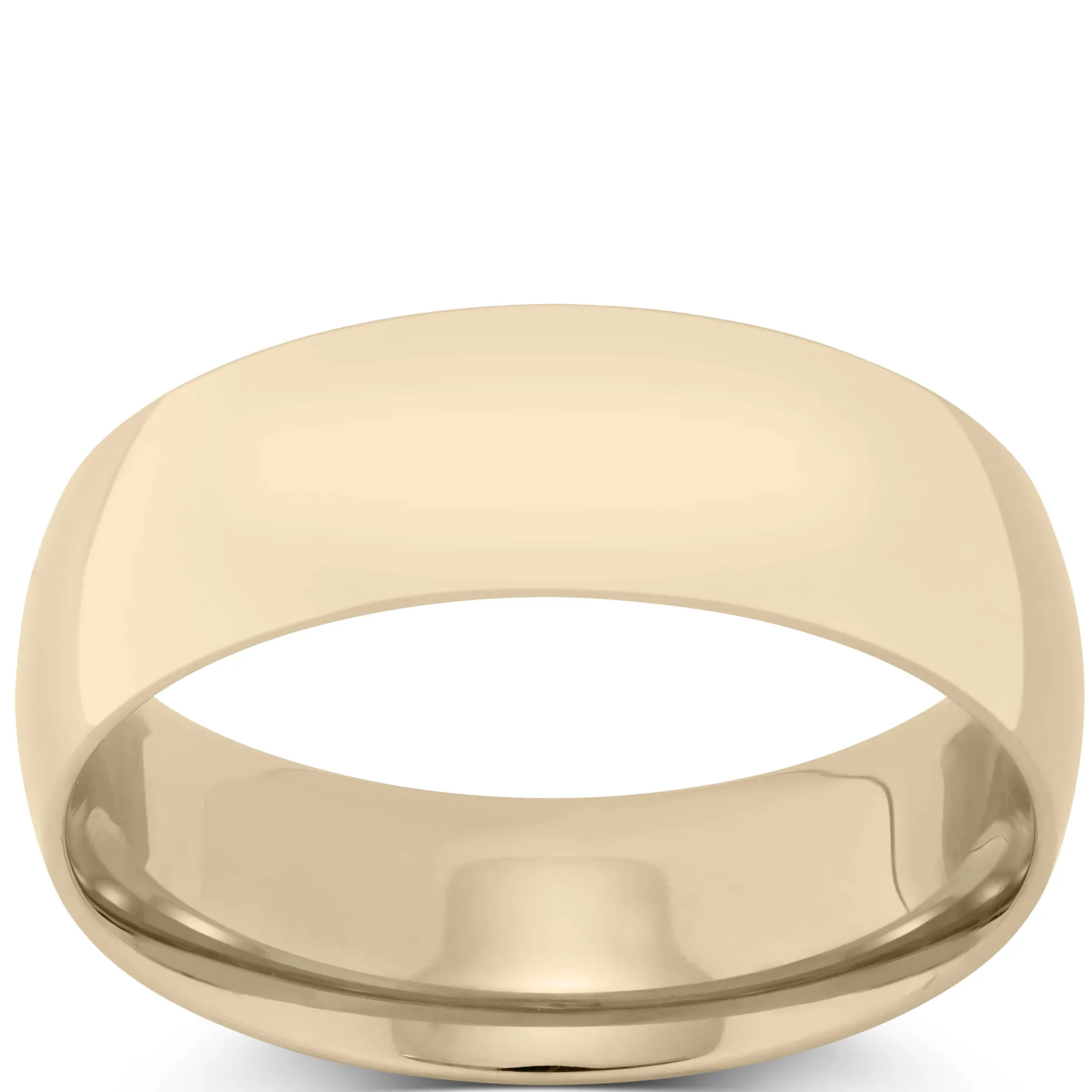 Yellow Gold Polished Rounded Comfort Fit 7mm Band 14K