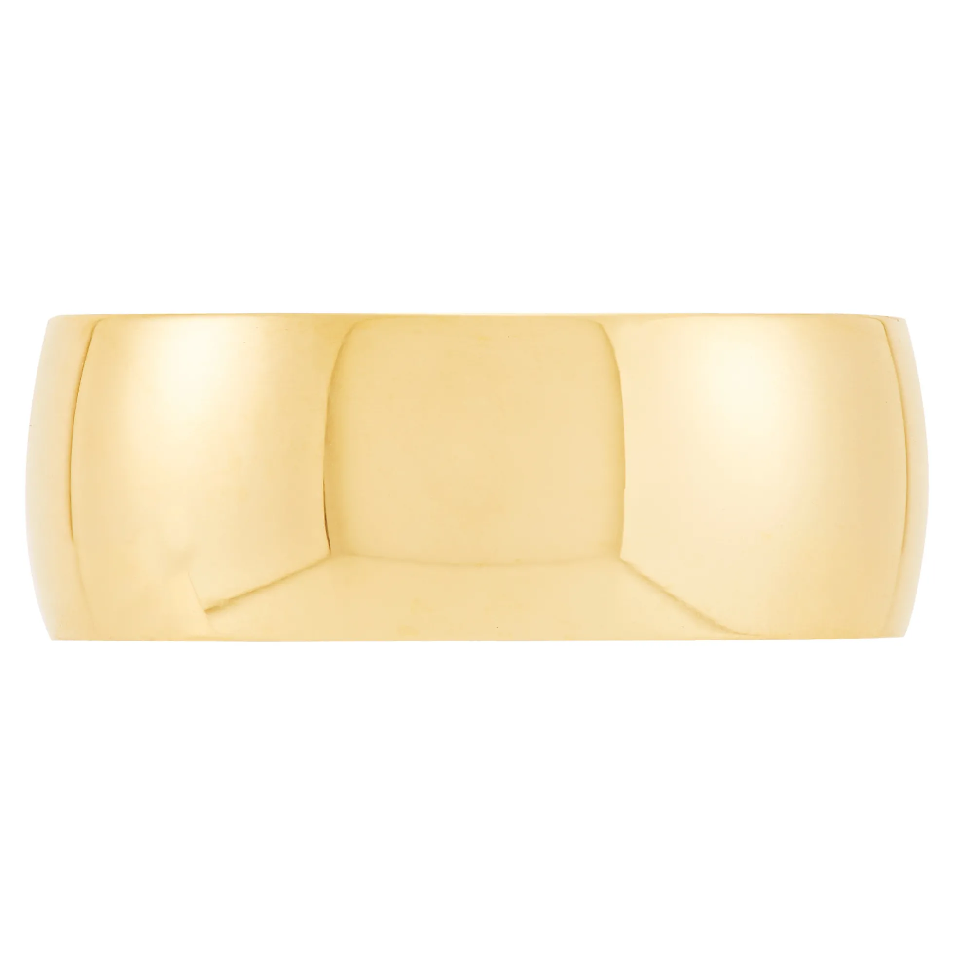 Yellow Gold Polished Rounded 8mm Band 14K