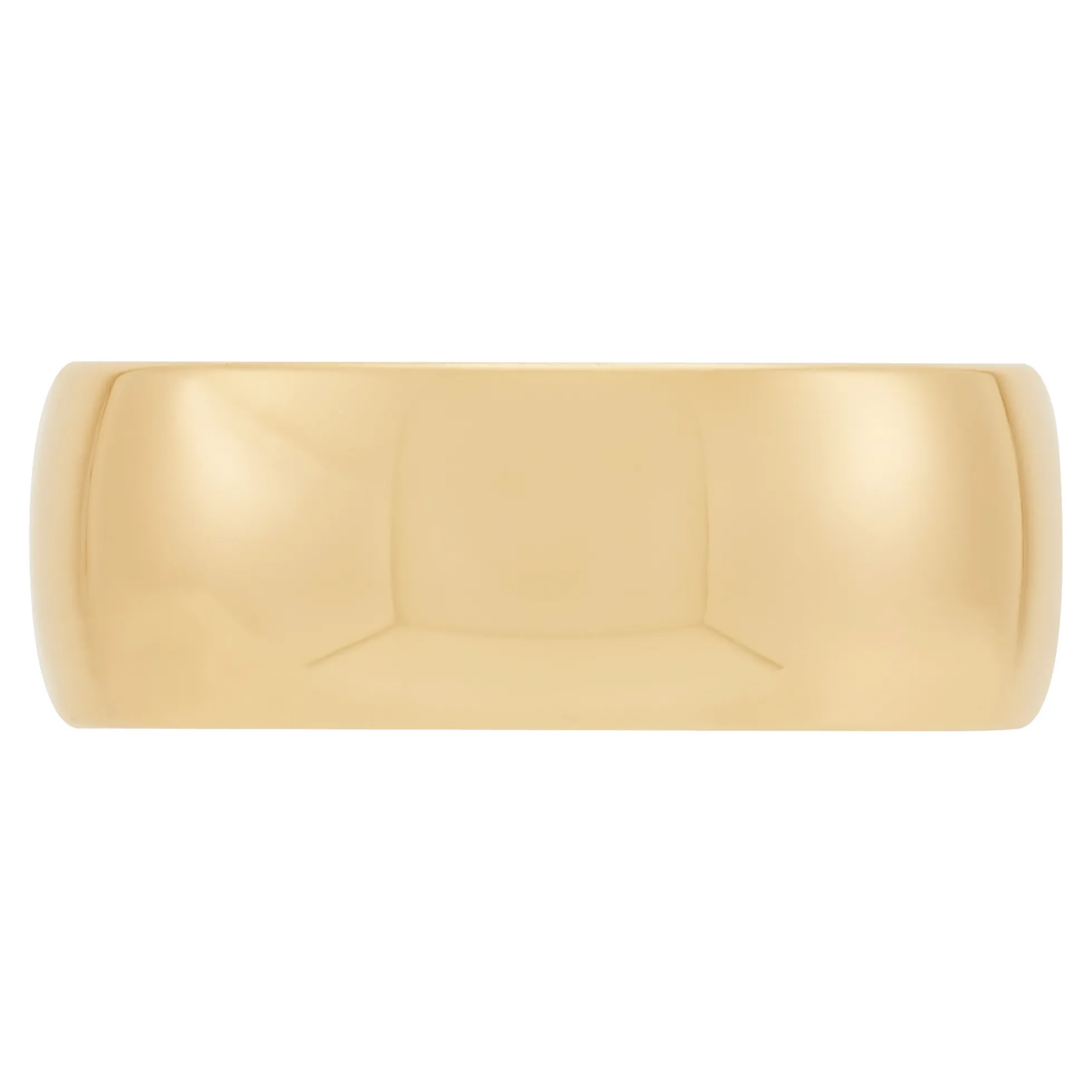 Yellow Gold Polished Rounded Comfort Fit 8mm Band 14K
