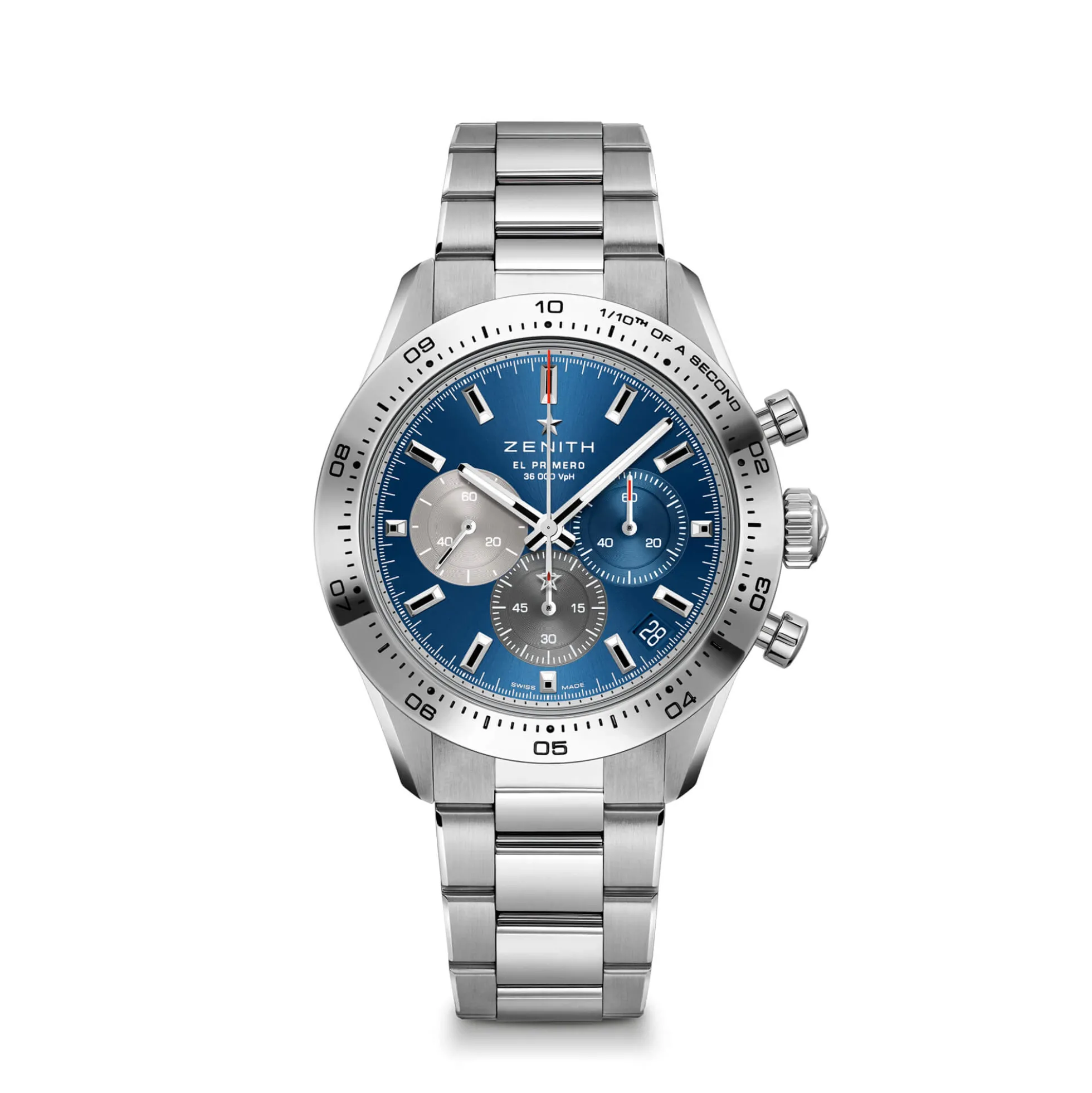 Zenith Chronomaster Sport El Primero Watch Blue Dial Steel Bracelet, 41mm
