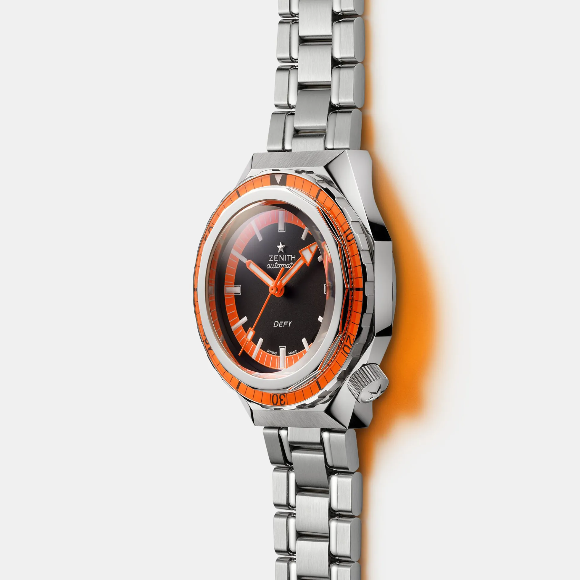 Zenith Defy Revival Black and Orange Dial Watch, 37mm